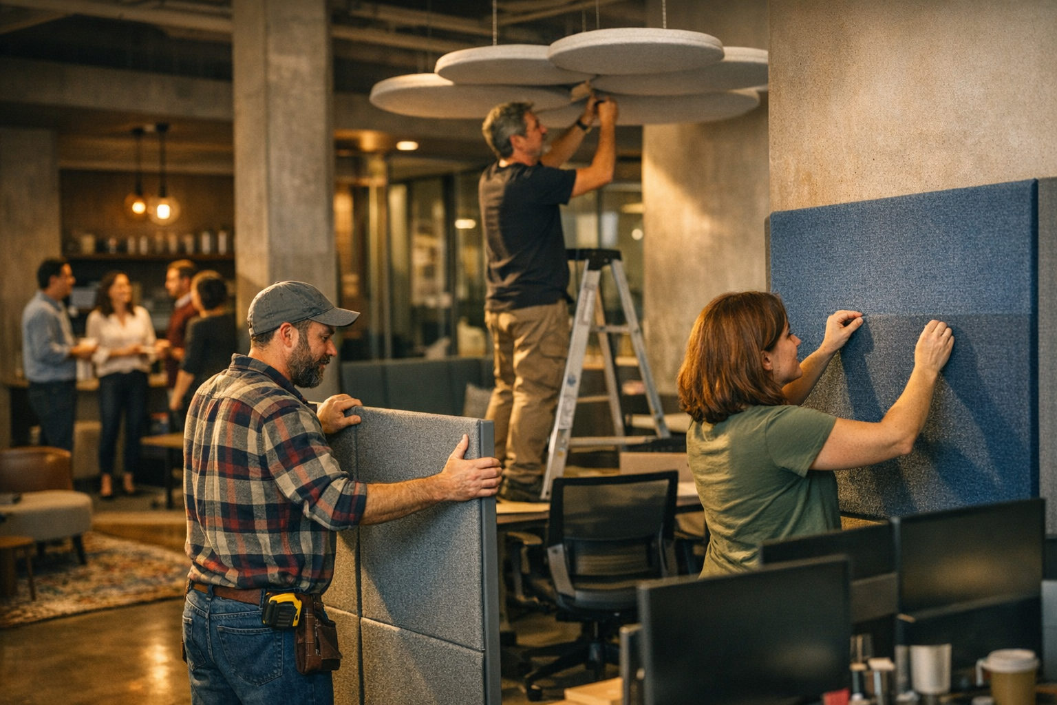 Geluidsabsorberende materialen kantoor