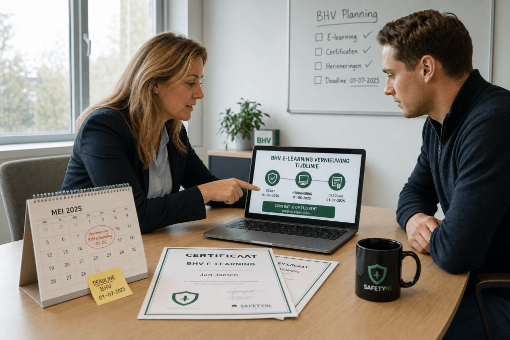 Hoe vaak moet je je BHV e-learning herhalen en wanneer is een herhalingscursus nodig om je certificaat geldig te houden?