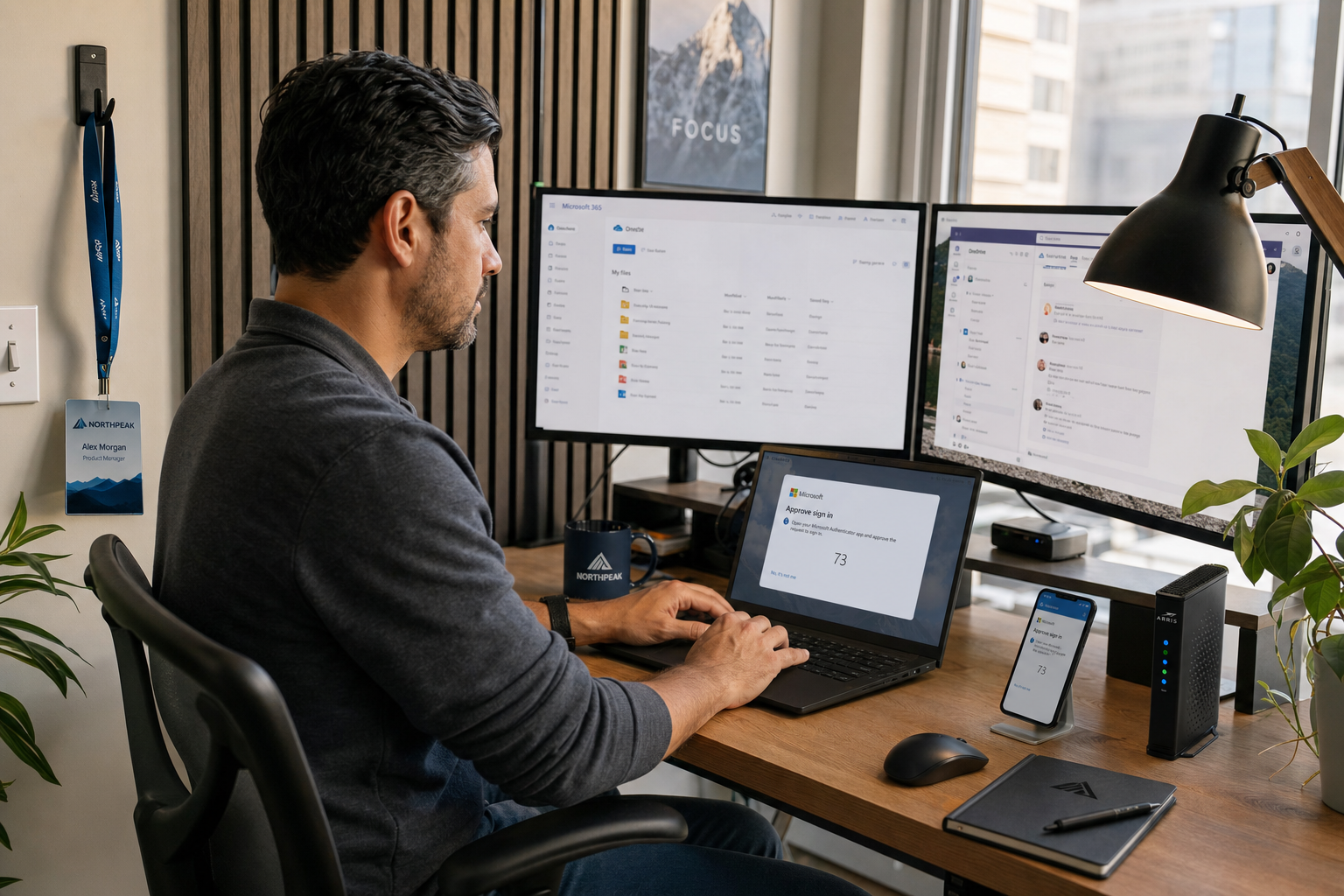 Hybride moderne werkplek setup